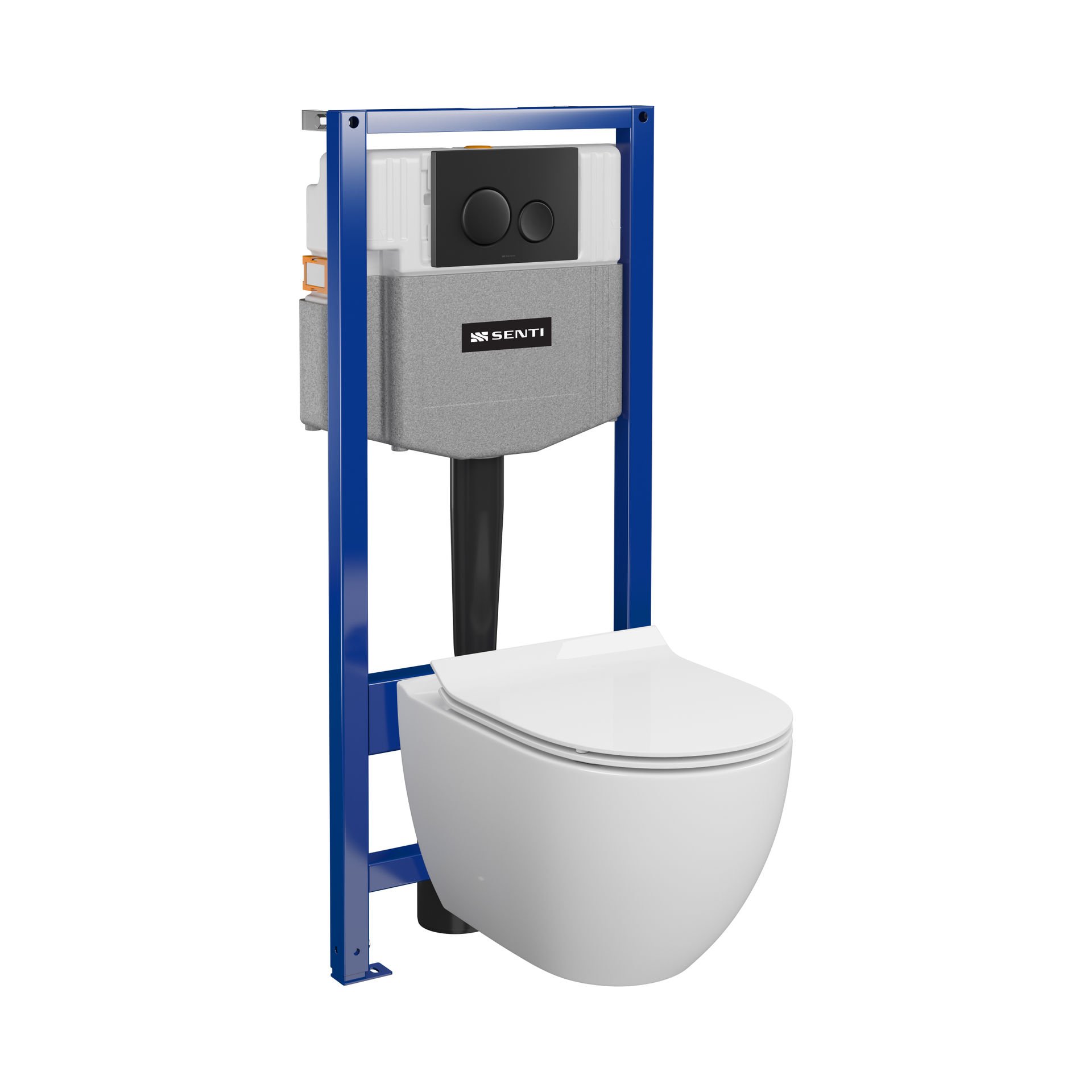 Zestaw podtynkowy mechaniczny Senti Costano przycisk Cirello czarny S4006-002