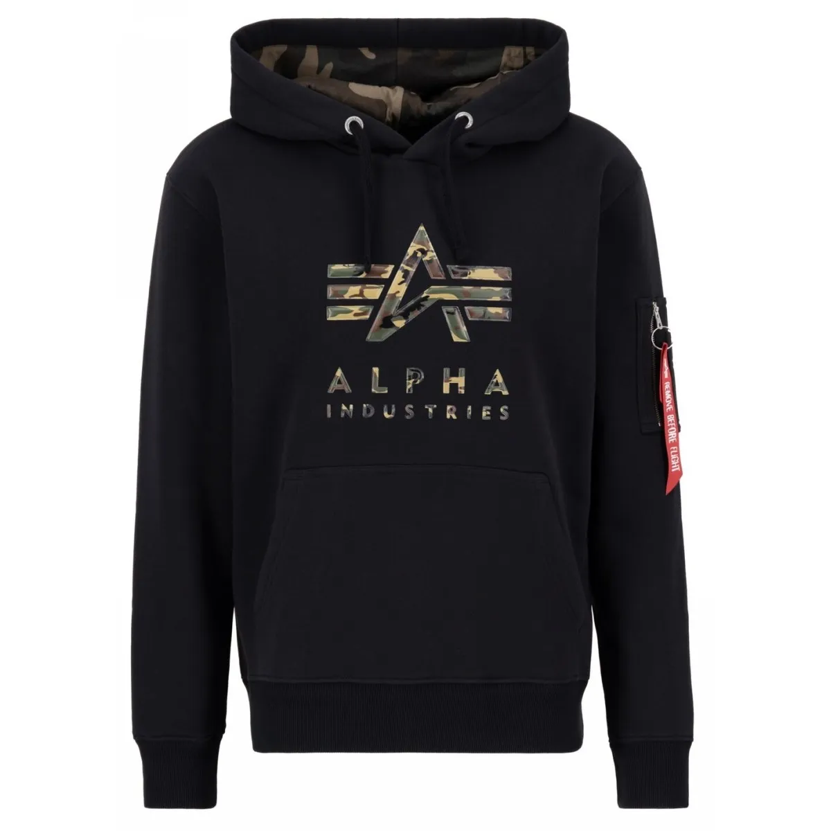 Bluza z kapturem Alpha Industries Camo TPU 146337 03 - Czarna  XL