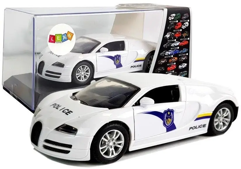Policja z napędem światłem i dźwiękiem białe - Leantoys