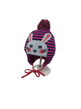 Czapka zimowa MAXIMO Mini z pomponem i troczkami 47/49