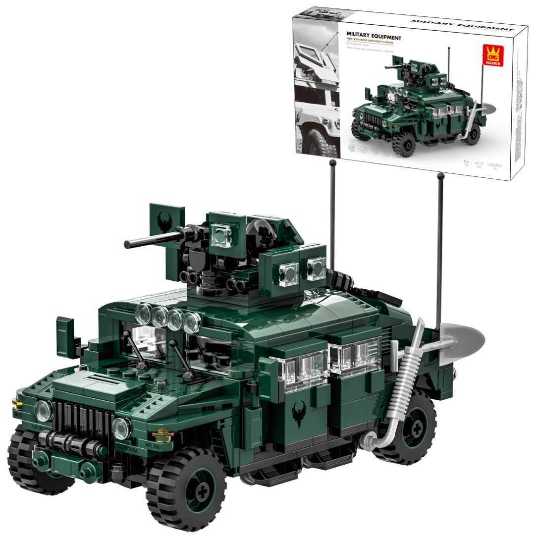 Klocki konstrukcyjne Wange 4513 - Wojskowy Hummer, 518 elementów