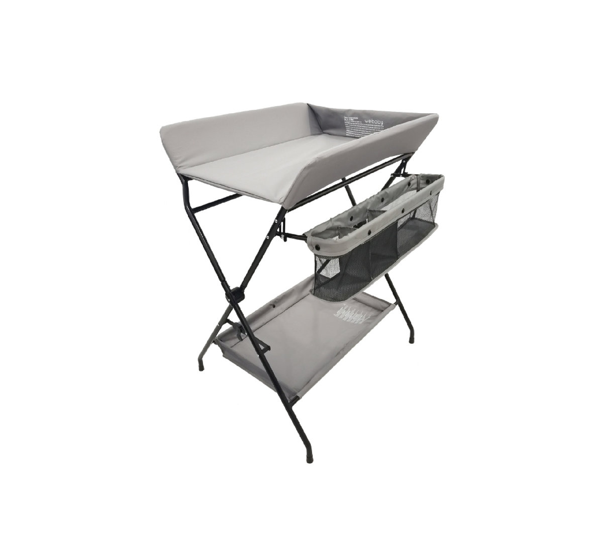 WEBABY - Składany przewijak z czarnej i szarej stali