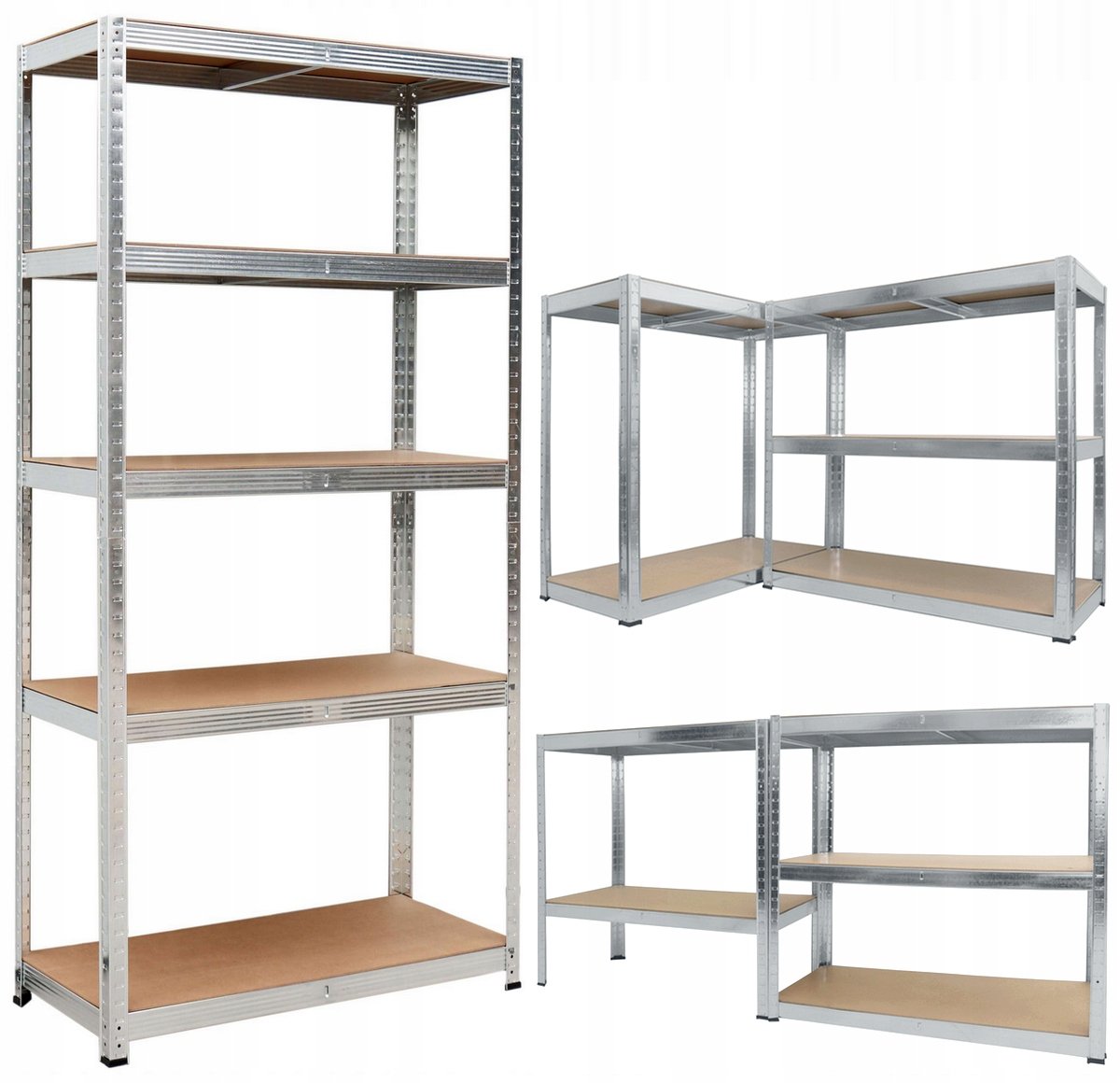 REGAŁ MAGAZYNOWY METALOWY LEGGER - 5 PÓŁEK - UDŹWIG 1000 KG - 180x100x50 CM