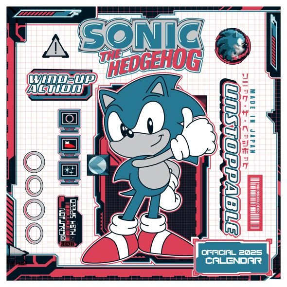 Kalendarz ścienny 2025 Sonic The Hedgehog terminarz, organizer na ścianę