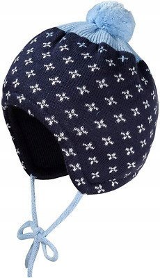 Baby Boy czapka zimowa Maximo granatowa z wzorem 45