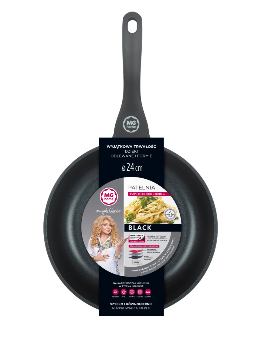 PATELNIA Z ODLEWU ALUMINIOWEGO MG HOME BLACK 24CM