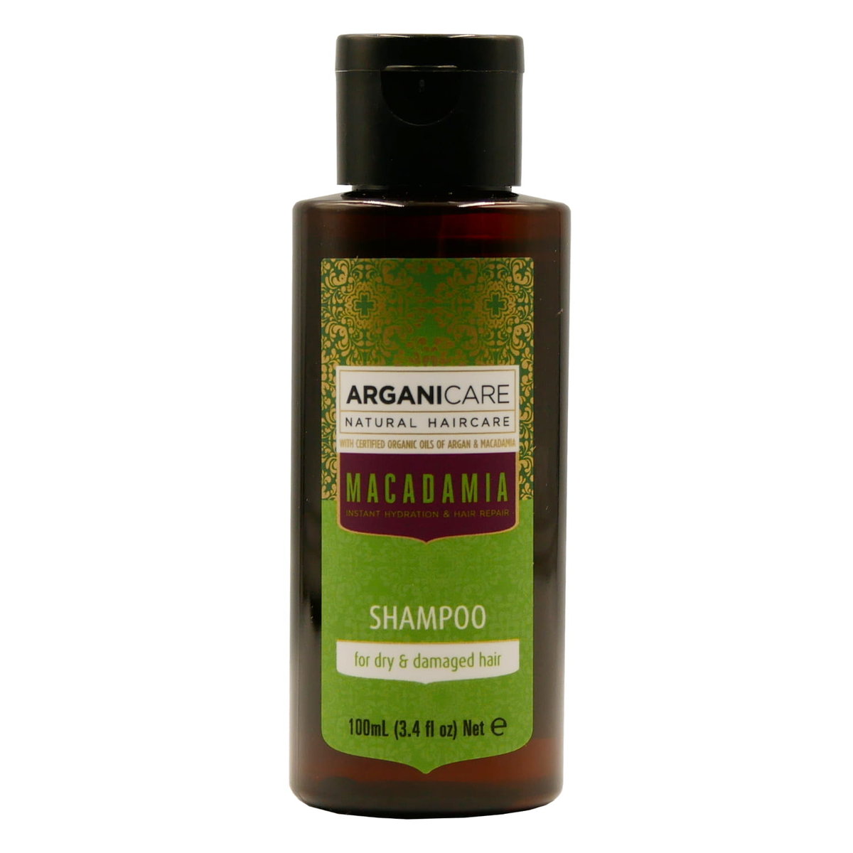 Arganicare, Szampon Macadamia do suchych i zniszczonych włosów, 100 ml