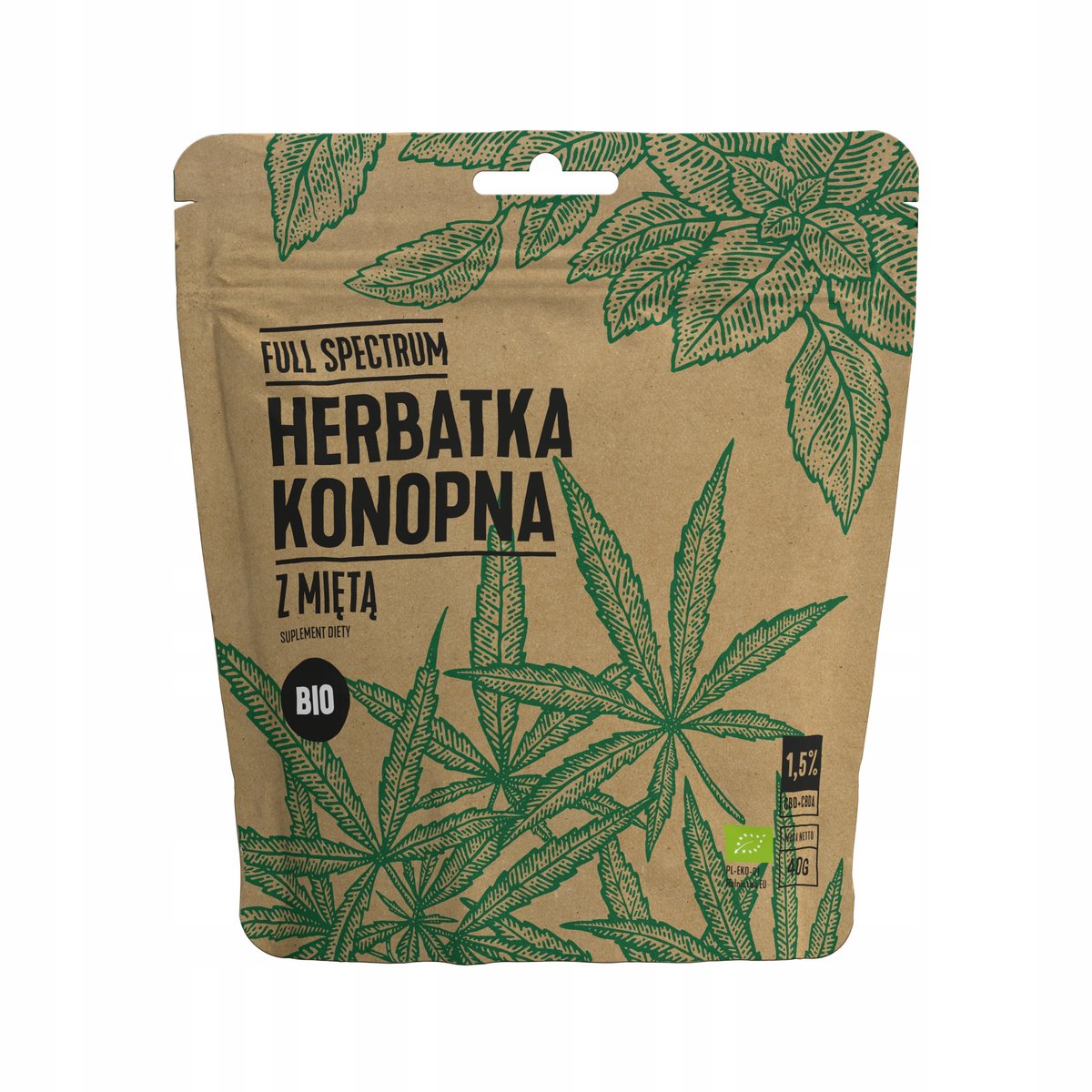 Herbatka konopna z MIĘTĄ BIO Full Spectrum 40g