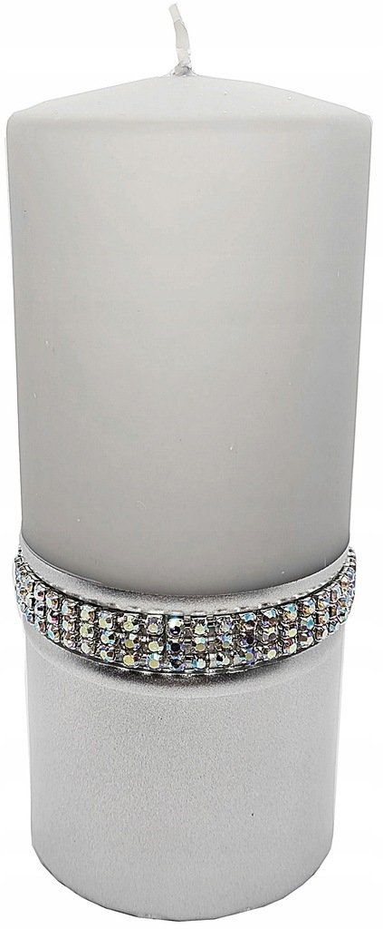 Świeca tradycyjna parafinowa Artman srebrna 17 cm