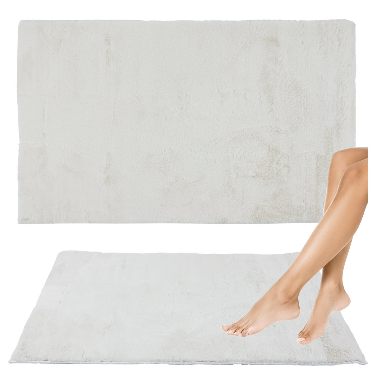 DYWANIK ŁAZIENKOWY ANTYPOŚLIZGOWY MIĘKKI MIŁY FUTRZANY ELEGANCKI 50x80cm