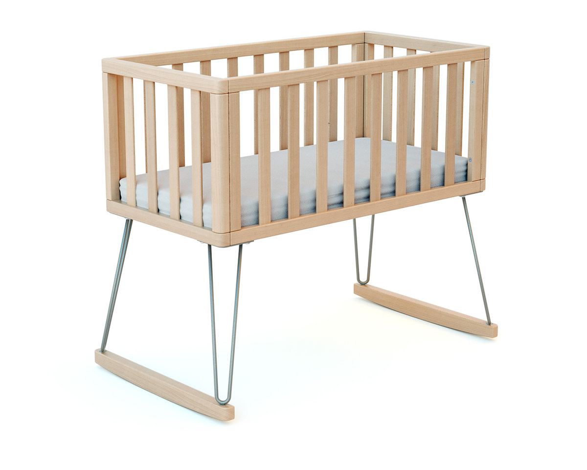 JURABABY - Drewniana kołyska bujana TYLKO Stal 40 x 80 cm