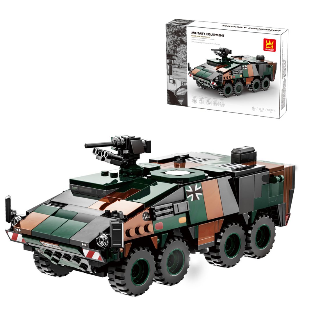 Klocki konstrukcyjne Wange 3512 - Militarny pojazd opancerzony, 438 elementów