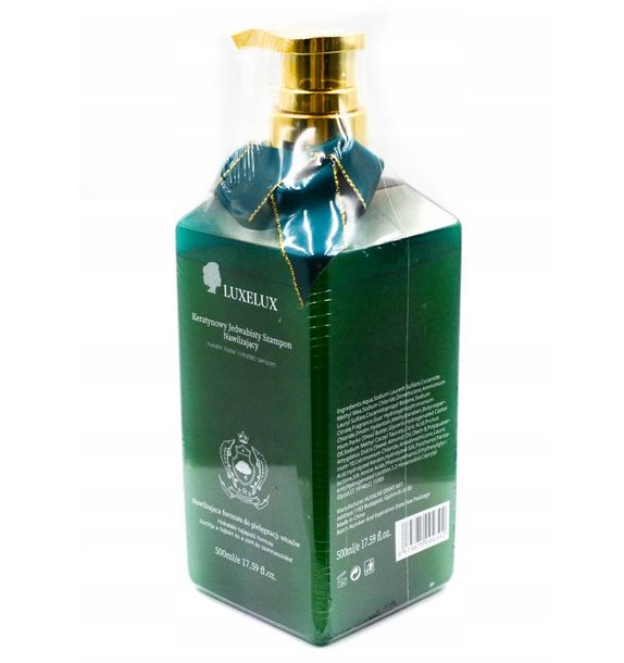 LUXELUX jedwabisty szampon keratynowy do włosów nawilżający - 500 ml