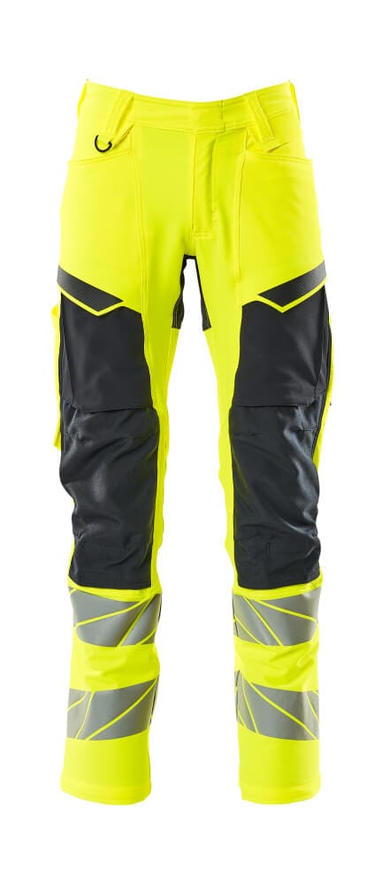 MASCOT  ACCELERATE SAFE SPODNIE Z KIESZENIAMI NA KOLANACH; ŻÓŁTY HI-VIS/CIEMNY GRANAT