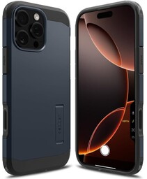 Spigen Etui z osłoną przycisku Tough Armor T Mag (CC) do MagSafe do iPhone 16 Pro Max, granatowe