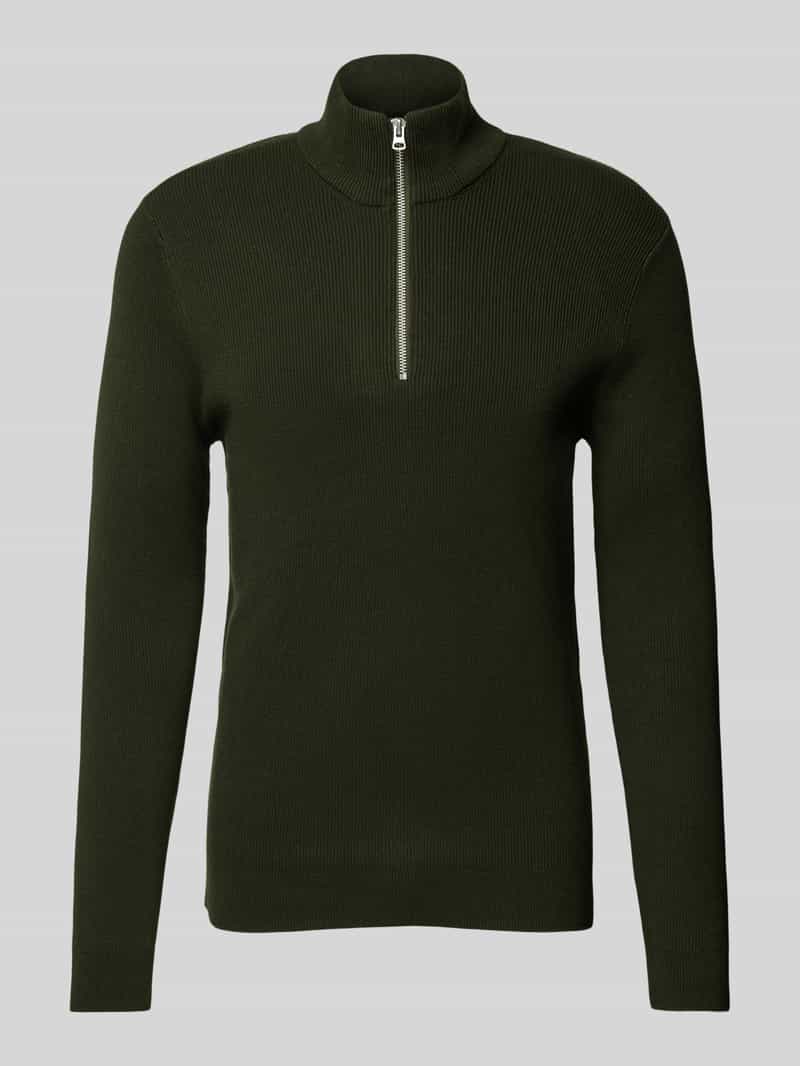 Sweter z dzianiny o kroju regular fit ze stójką model ‘PHIL’