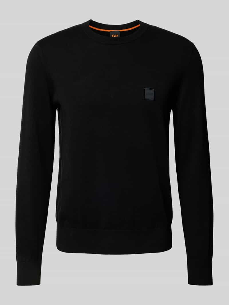 Sweter z dzianiny z okrągłym dekoltem model ‘Kanovano’