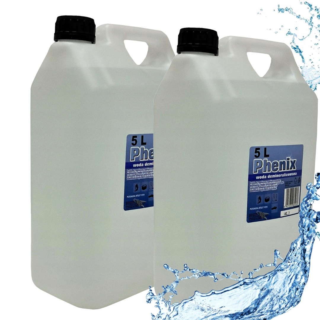 Woda Demineralizowana Destylowana 5L X2 Do Żelazka Zestaw 10L Phenix