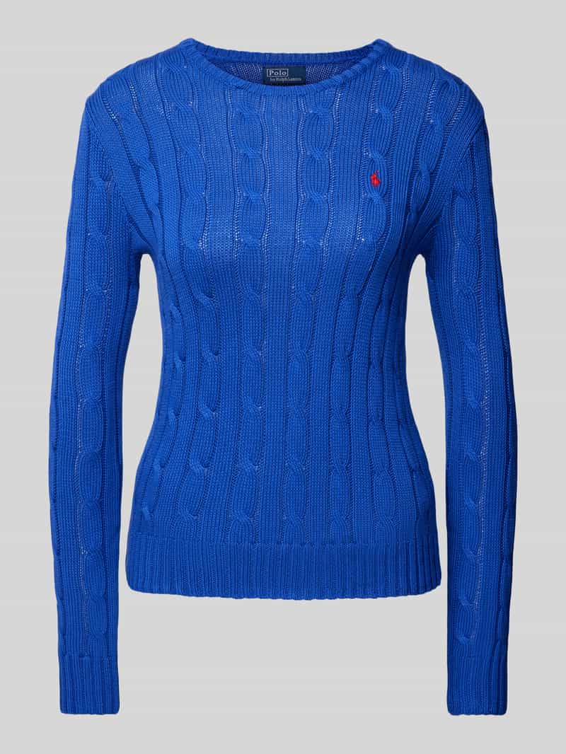 Sweter z dzianiny z wyhaftowanym logo model ‘KIMBERLY’