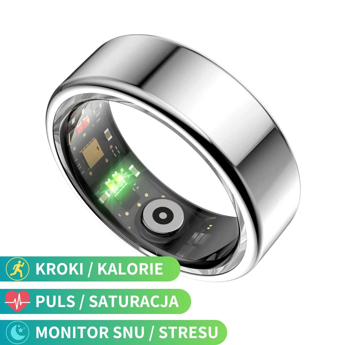 Rubicon smartring R02 srebrny r.14 (S7) inteligentny pierścień SMARUB318