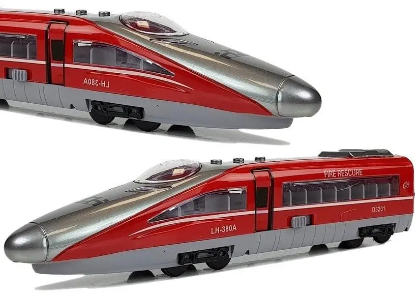 Pociąg Pendolino z naciągiem czerw dźwięk światło - Leantoys