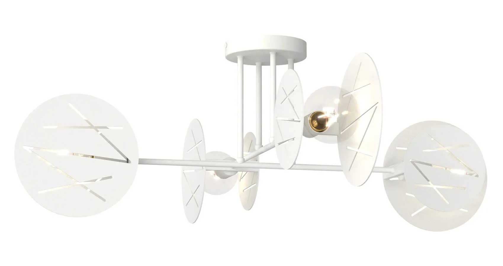 Biała loftowa lampa sufitowa 6X D154 D6-M59