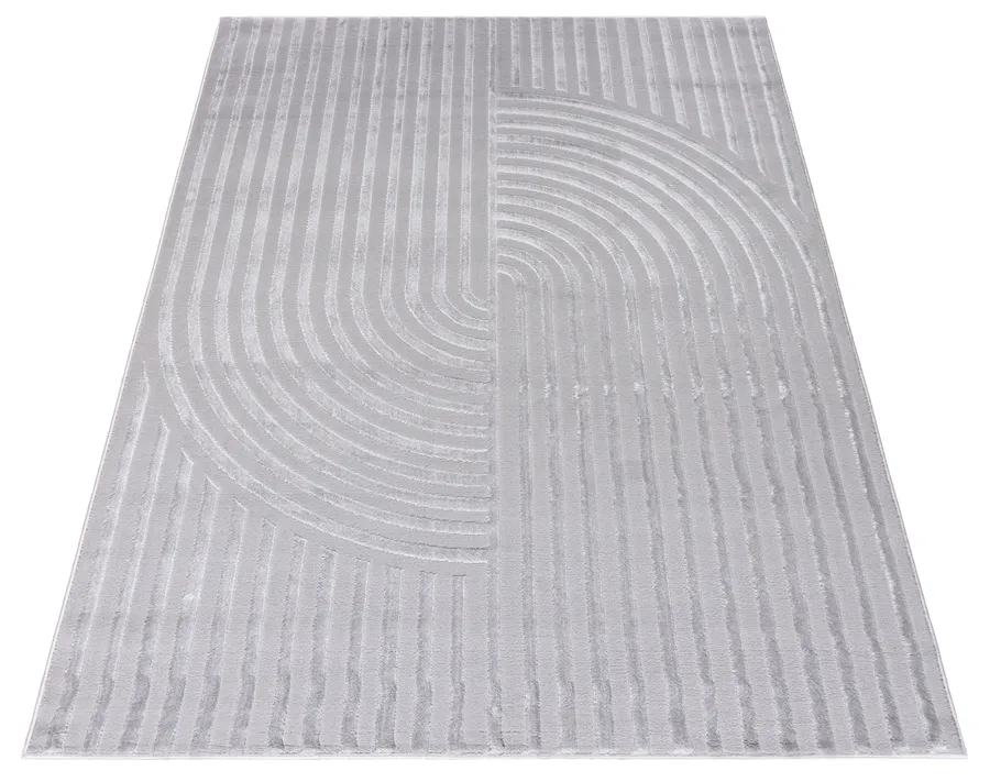 Szary stylowy dywan z włeny synetetycznej P7-W80