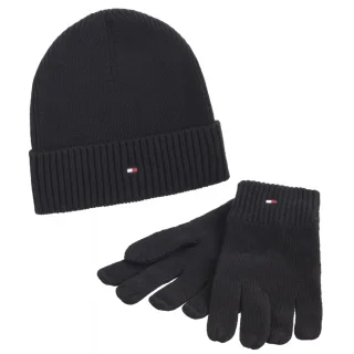 Zestaw Czapka i Rękawiczki Flag Pima Cotton Beanie & Gloves AM0AM12938 BDS (TH1225-a) Tommy Hilfiger