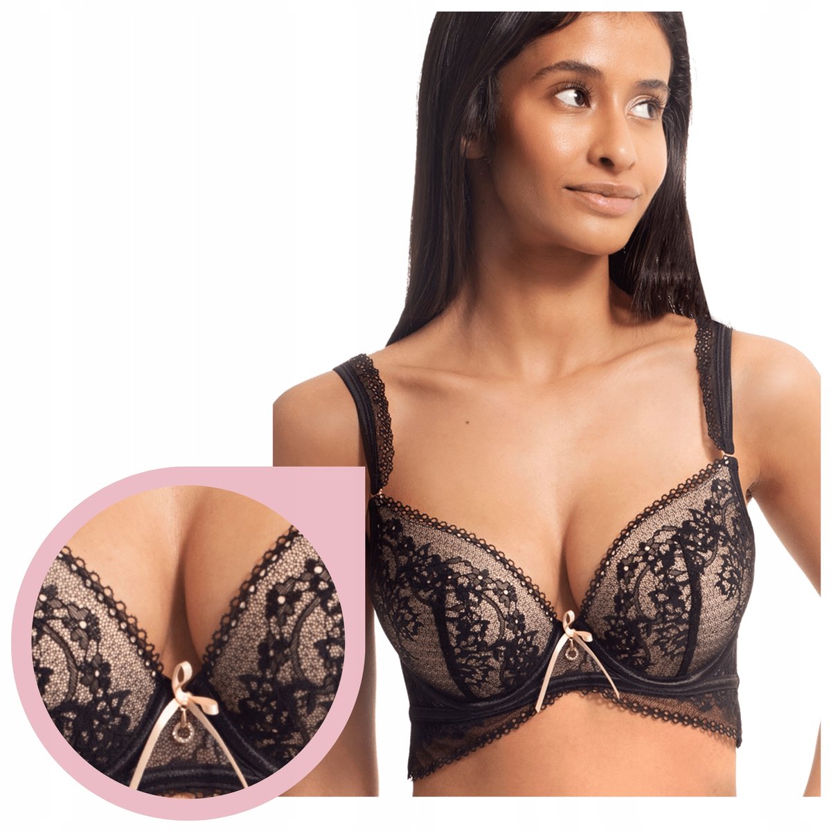 Biustonosz Agio Push Up DB-9318 czarny - 75B