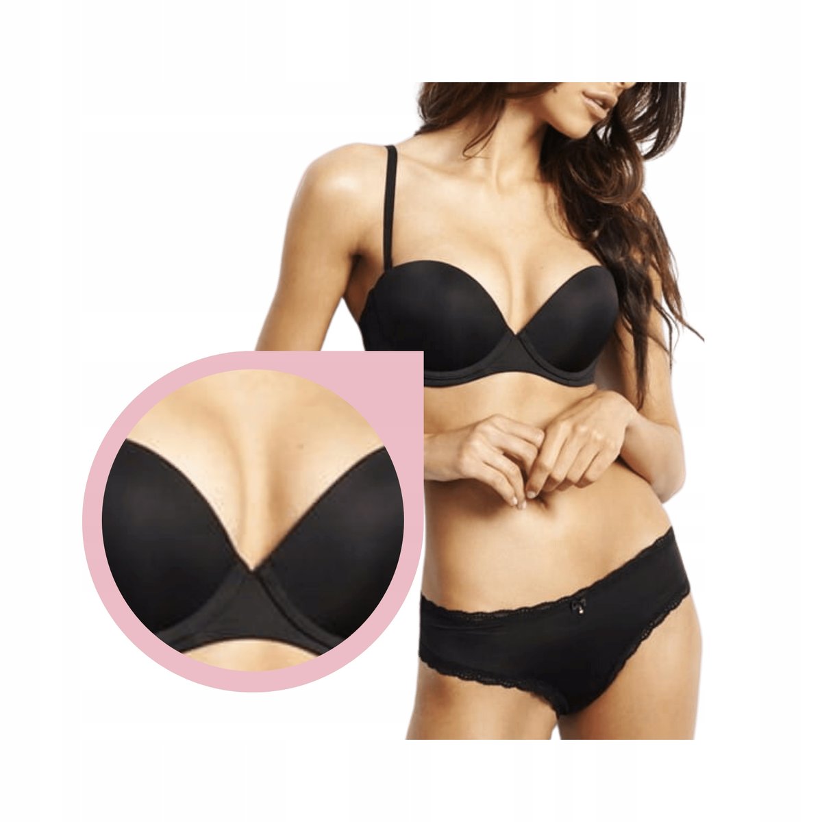 Biustonosz Agio DB-9232 bardotka czarna - 80C