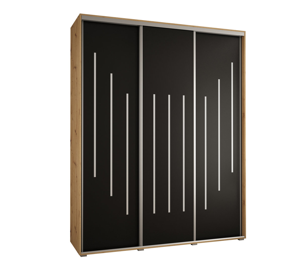 Szafa przesuwna wysoka Davos 8 200 gł. 45 artisan + czarny + srebrny