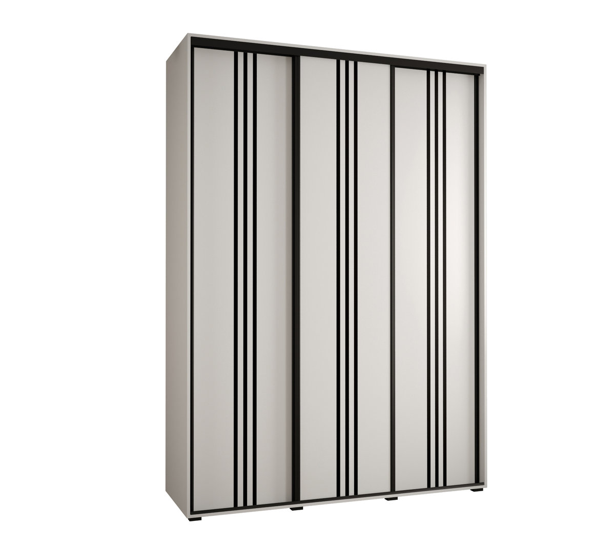 Szafa przesuwna wysoka Davos 6 170 gł. 45 biały + biały + czarny