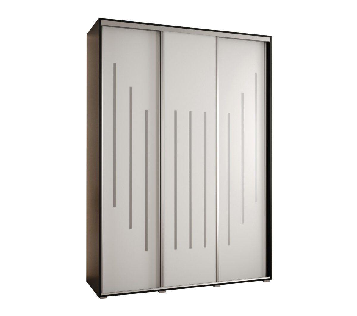 Szafa przesuwna wysoka Davos 8 180 gł. 45 czarny + biały + srebrny