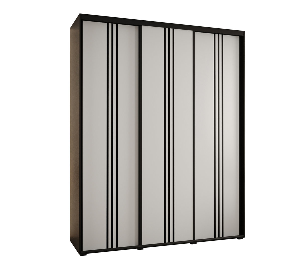 Szafa przesuwna wysoka Davos 6 190 gł. 45 czarny + biały + czarny