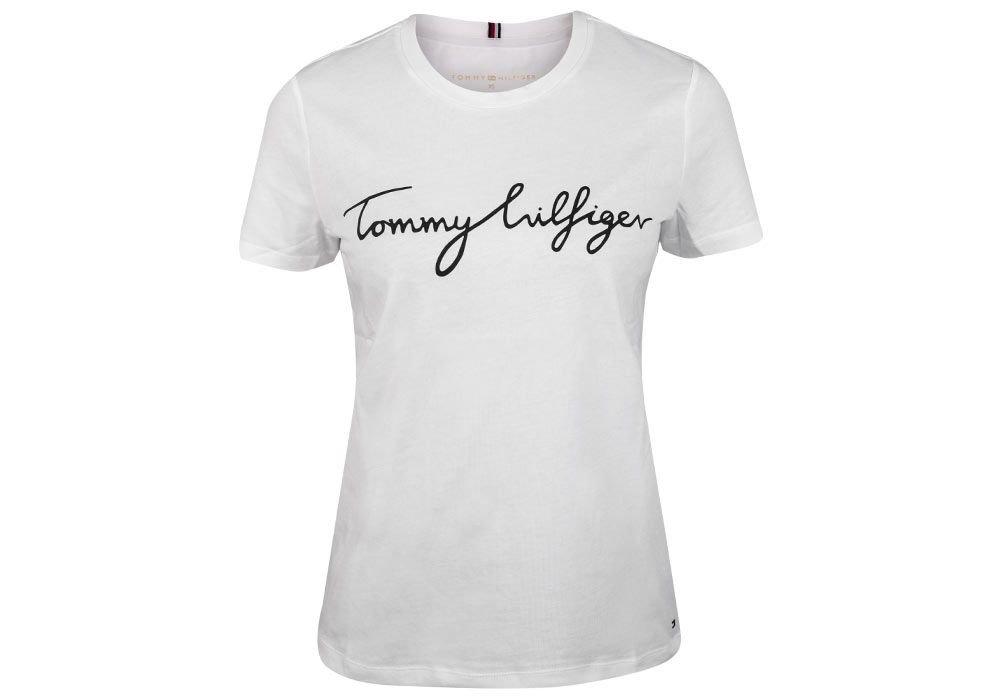 Tommy Hilfiger Damska Koszulka T-Shirt Heritage Crew Neck Graphic Tee White Ww0Ww24967 100 L