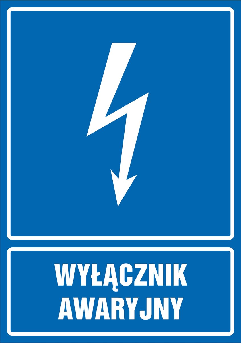 Naklejka Wyłącznik awaryjny 30x42cm