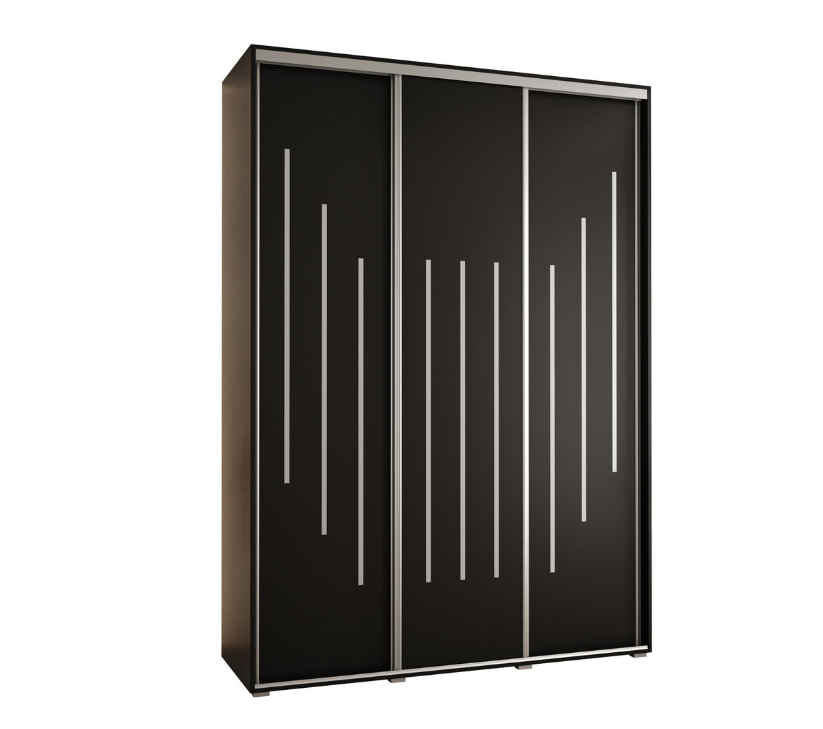 Szafa przesuwna wysoka Davos 8 180 gł. 60 czarny + czarny + srebrny