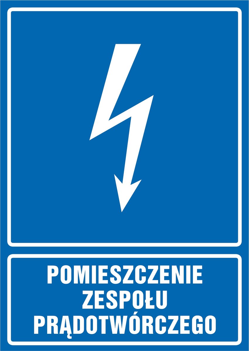 Tabliczka Pomieszczenie zespołu prądotwórczego 30x42cm PCV 3mm