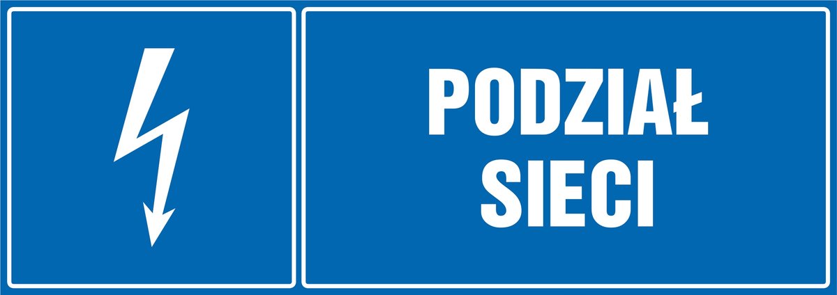 Tabliczka: Podział sieci 21x60cm PCV 3mm