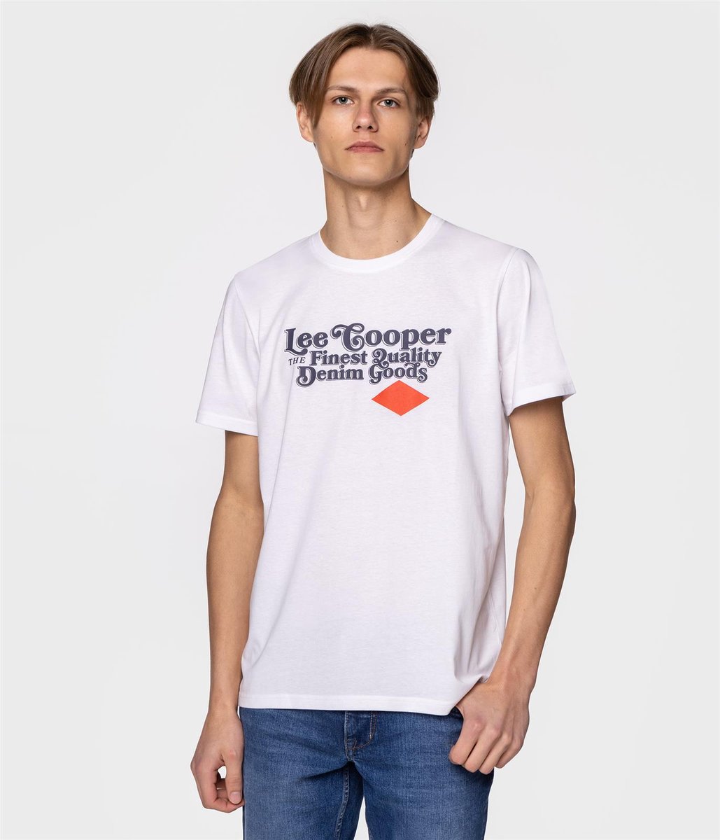 T-shirt z nadrukiem BRAND7 7010 WHITE-S