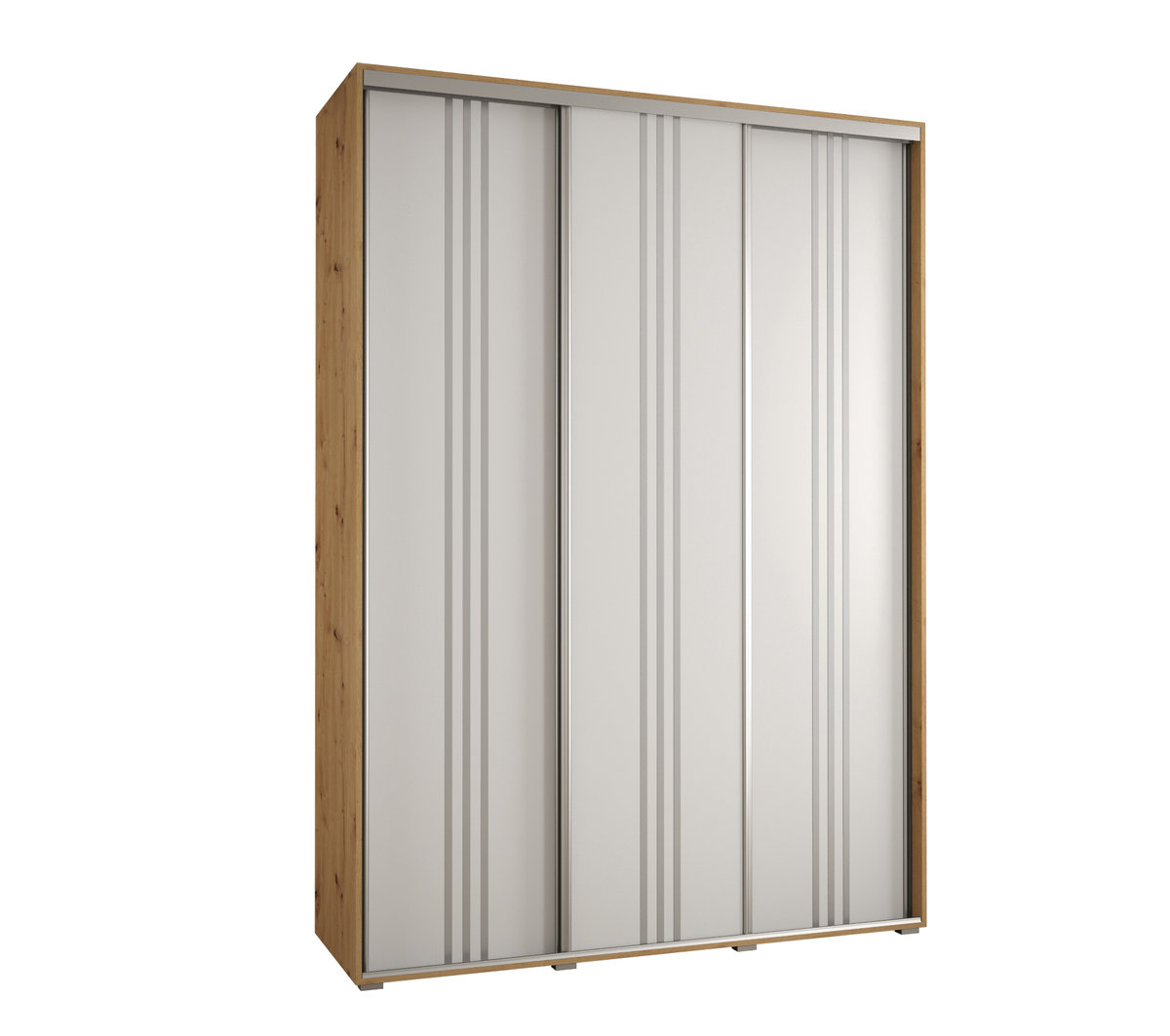 Szafa przesuwna wysoka Davos 6 170 gł. 45 artisan + biały + srebrny