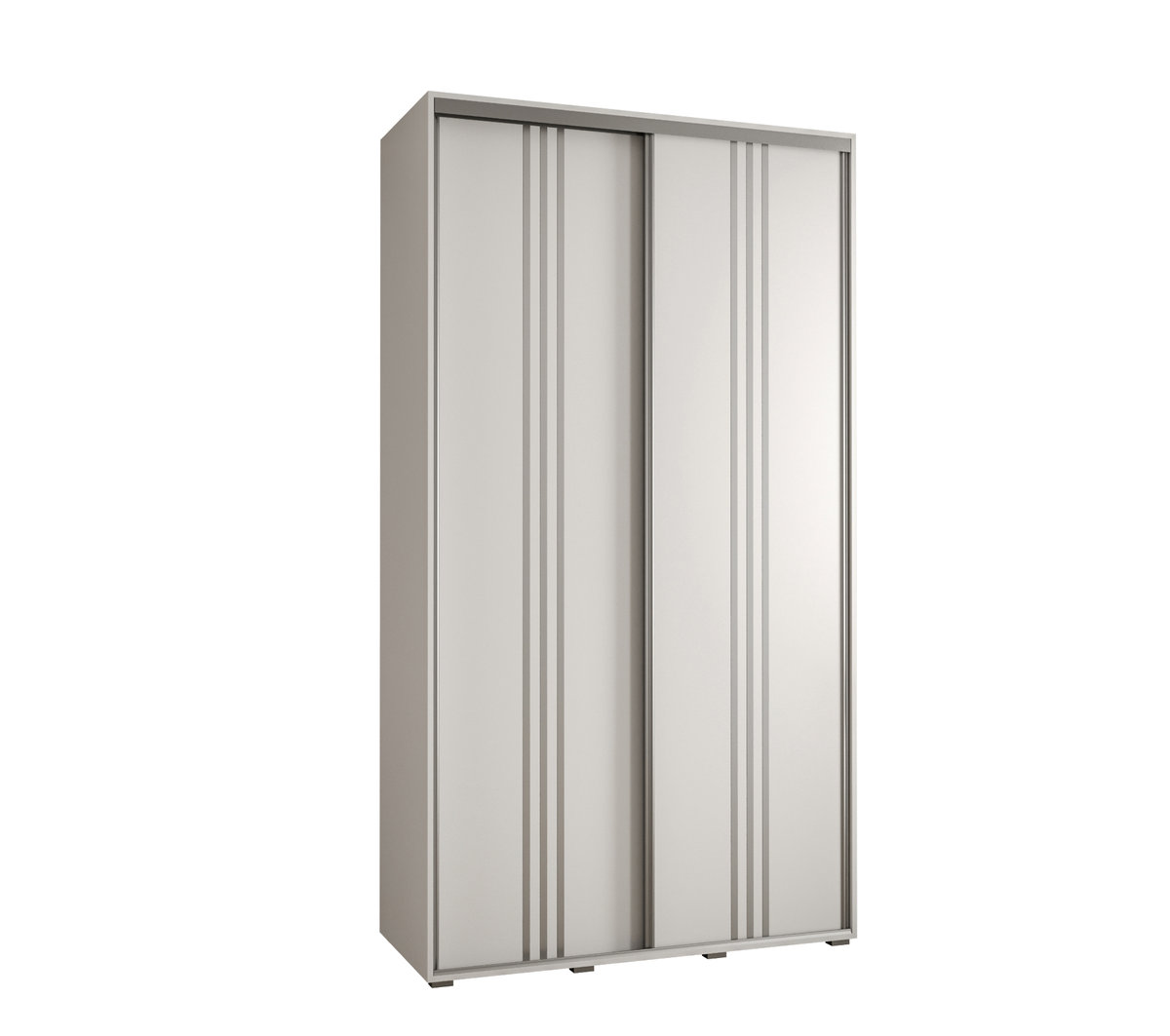 Szafa przesuwna wysoka Davos 6 130 gł. 45 biały + biały + srebrny / Abiks Meble