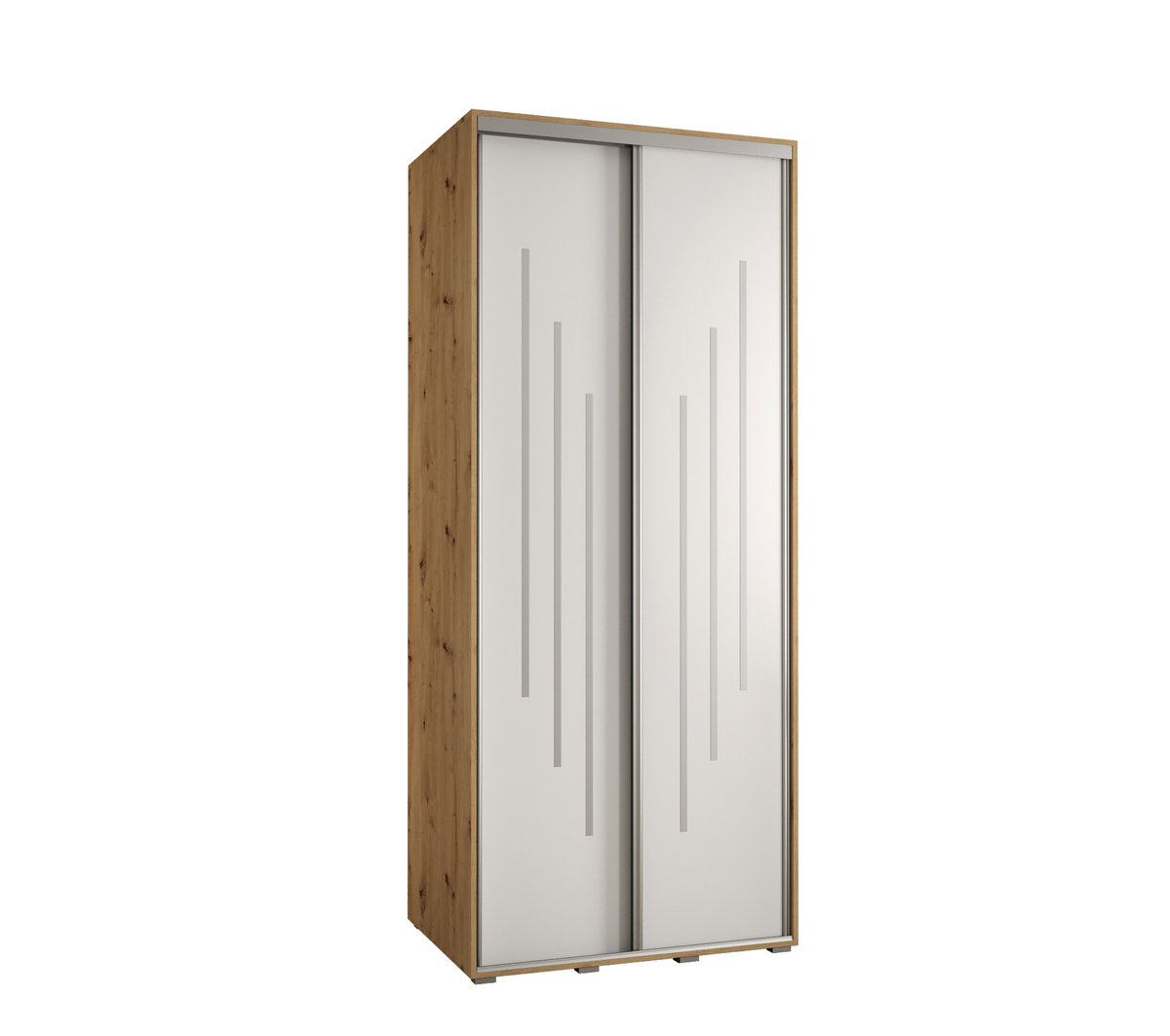 Szafa przesuwna wysoka Davos 8 120 gł. 45 artisan + biały + srebrny / Abiks Meble