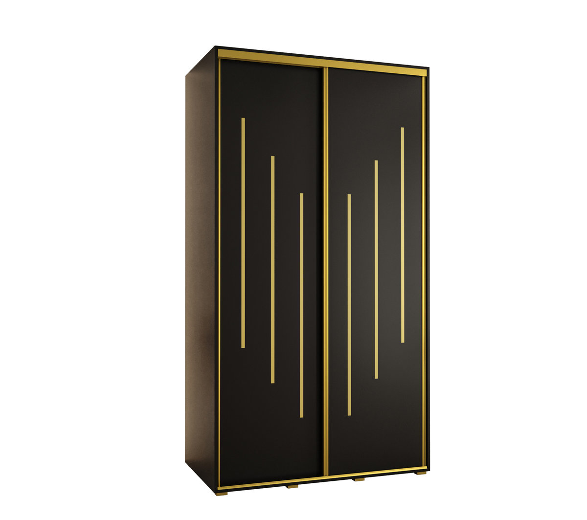 Szafa przesuwna wysoka Davos 8 130 gł. 60 czarny + czarny + złoty / Abiks Meble