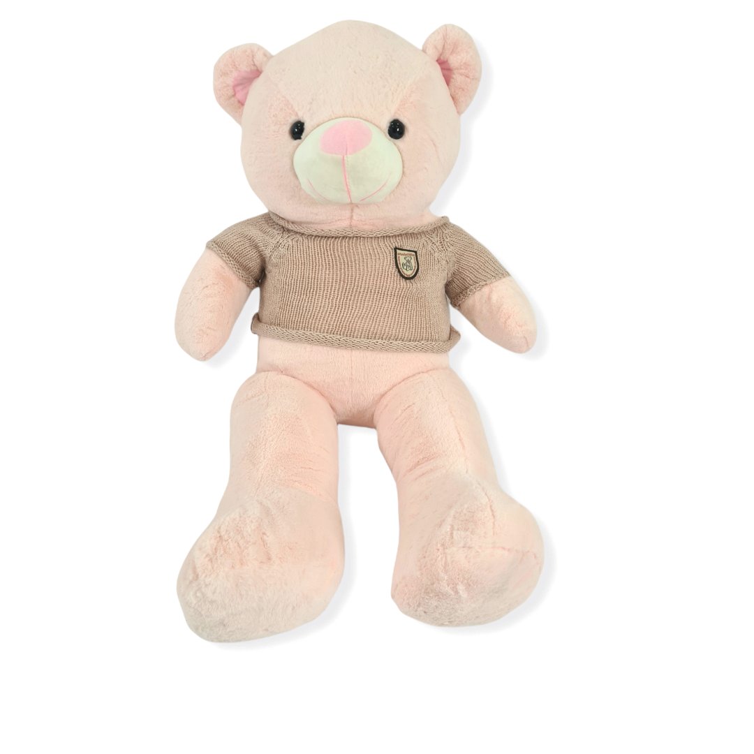 Duży miś pluszowy różowy w sweterku przytulanka różowa