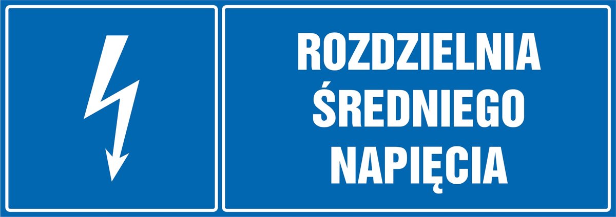 Naklejka pozioma: Rozdzielnia średniego napięcia 21x60cm