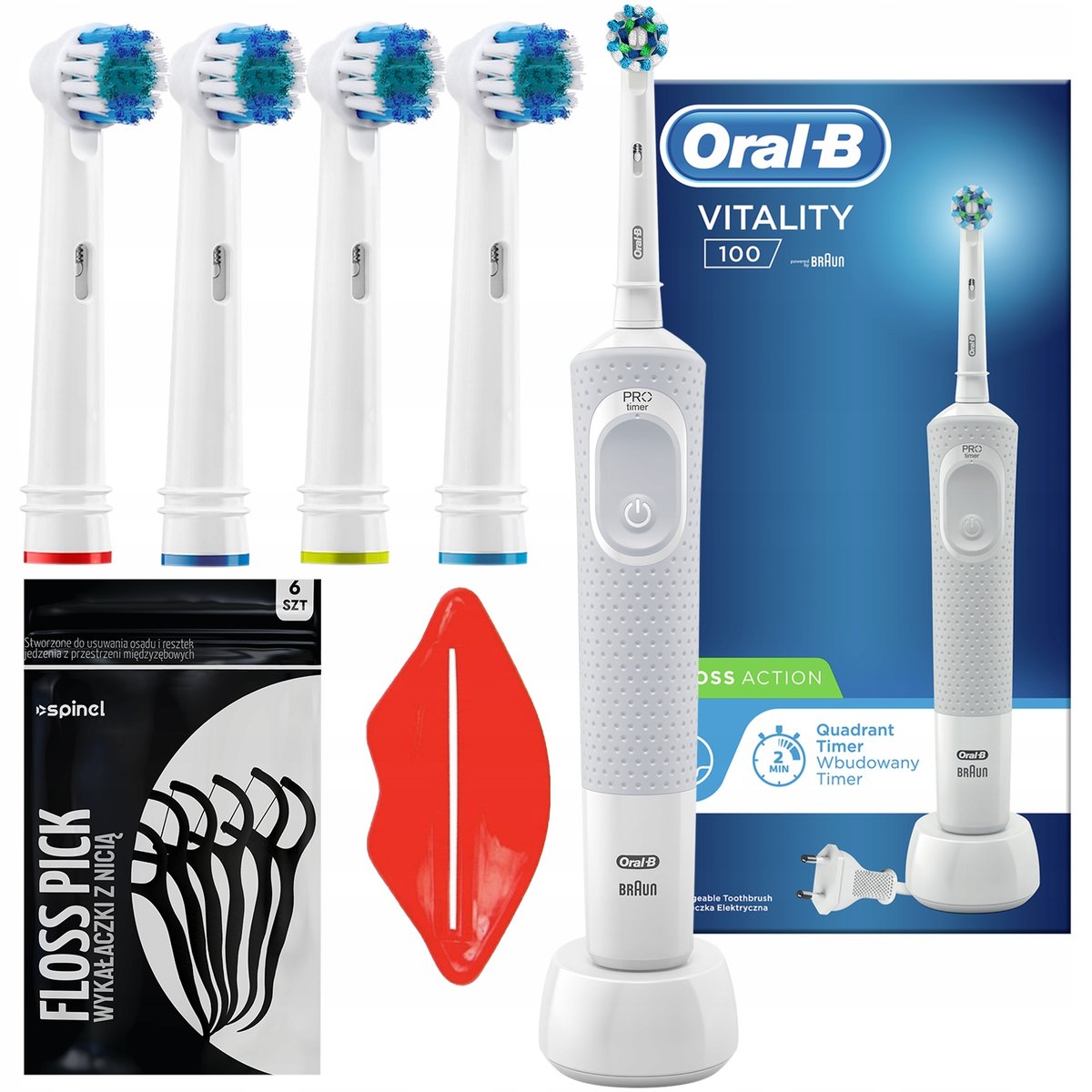 SZCZOTECZKA ORAL-B VITALITY 100 ZESTAW KOŃCÓWKI