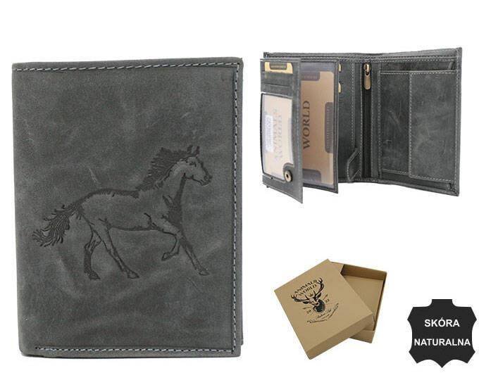 Portfel męski skórzany N4-CHM-HORSE Czarny