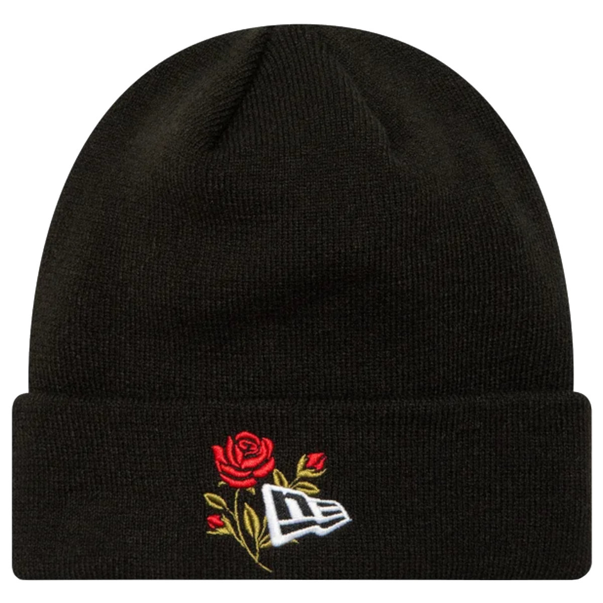 New Era Rose Icon Cuff Knit Beanie Hat 60580728, Kobieta/Mężczyzna, Czapka, Czarny