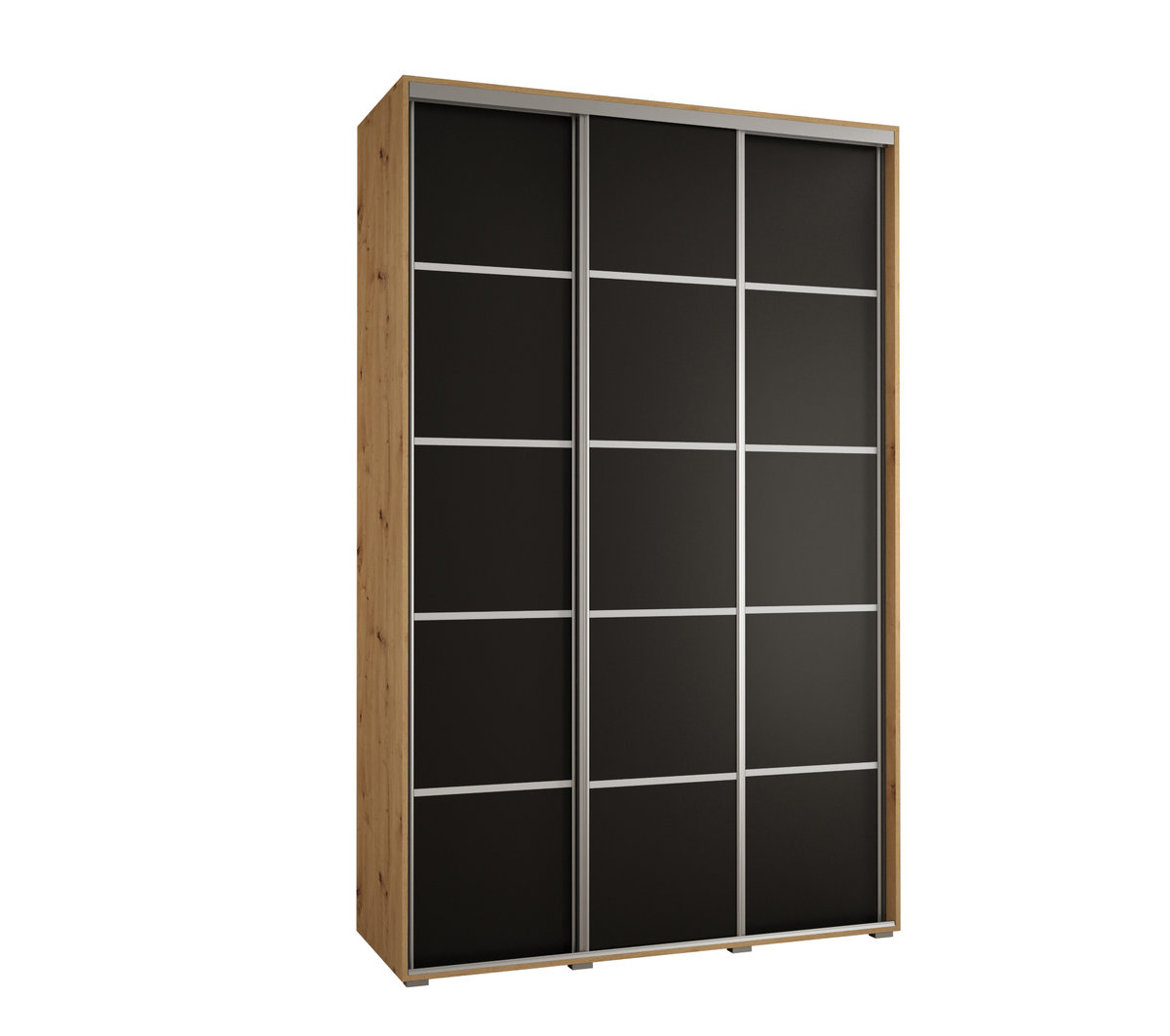 Szafa przesuwna wysoka Davos 4 160 gł. 60 artisan + czarny + srebrny